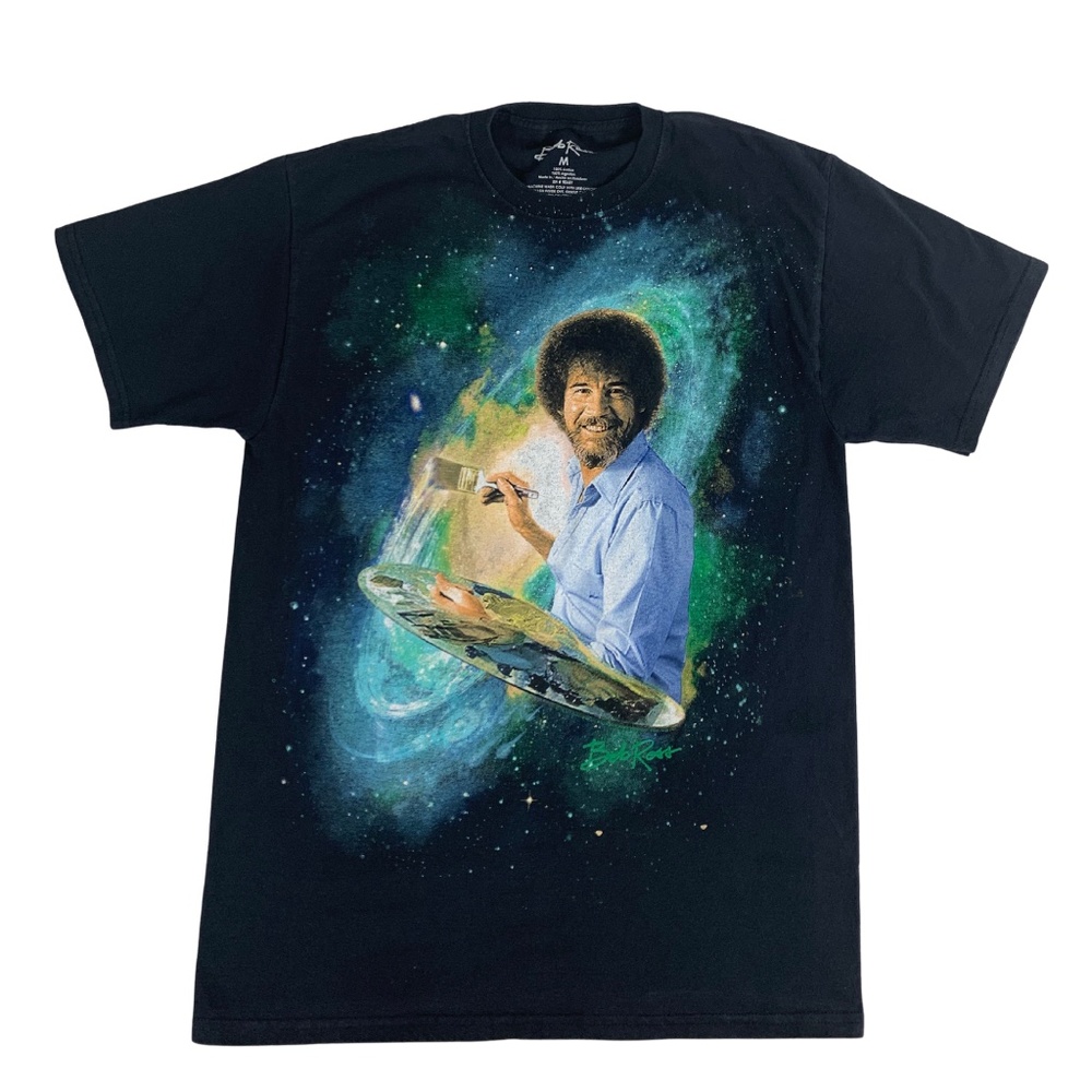 Bob Ross Galaxy Universe Cotton T-Shirt Unisex M Casual Artsy